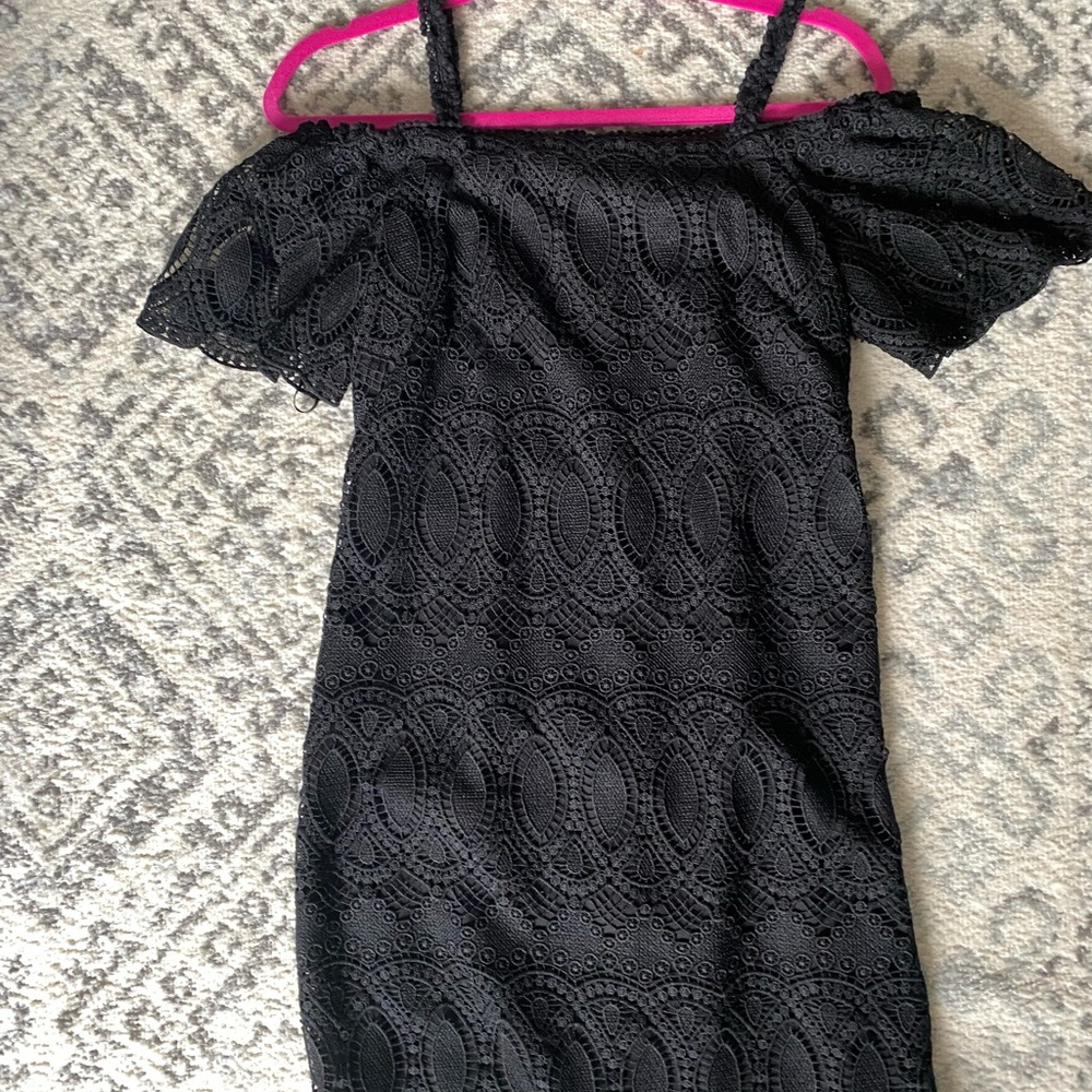 Black Lace Off-Shoulder Dress